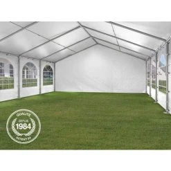 INTENT24.FR Tente De Réception 6x12 M, Toile De Haute Qualité Env. 240g/m² PE Blanc Construction En Acier Galvanisé Avec Raccordement Par Vissage - Blanc 9 INTENT24.FR Tente De Réception 6x12 M, Toile De Haute Qualité Env. 240g/m² PE Blanc Construction En Acier Galvanisé Avec Raccordement Par Vissage - Blanc -Pergola Soldes 6742880 4