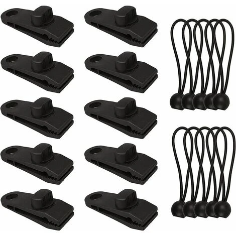 ENLENK Lot De 10 Pinces De Fixation Pour Tente, Tente, Auvent, Bannières, Bateau, Jardinage - Noir 3 ENLENK Lot De 10 Pinces De Fixation Pour Tente, Tente, Auvent, Bannières, Bateau, Jardinage - Noir