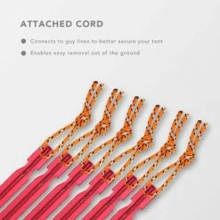 Cisea Hiker Piquets Tente, Sardines Tente Camping 18 Cm Avec Pochette De Rangement, Lot De 10（rouge） -Pergola Soldes 67564117 3