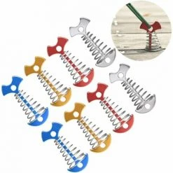GRID COOL Piquets D'ancrage De Pont En Alliage D'aluminium Piquets De Tente En Forme D'arête De Poisson Avec Boucle à Ressort Et Cordon De Réglage Pour Le Camping 8PCS 7.7*3.6cm，Fonepro -Pergola Soldes 67575591 3
