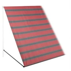 Relaxdays Store Rétractable, HxL : 120 X 350 Cm, Protection UV, Polyester, Ombre Fenêtre, Balcon, Gris/rouge -Pergola Soldes 67619725 2