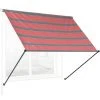 Relaxdays Store Rétractable, HxL : 120x150 Cm, Protection UV, Polyester, Ombre Fenêtre, Balcon, Gris/rouge -Pergola Soldes 67619729 1