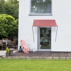 Relaxdays Store Rétractable, HxL : 120x150 Cm, Protection UV, Polyester, Ombre Fenêtre, Balcon, Gris/rouge -Pergola Soldes 67619729 3