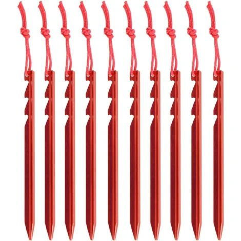 FLYME Piquets De Tente 10 Pièces Sardines Camping Piquets De Fixation Léger Avec Sac De Rangement Pour Randonnée Voyage En Plein Air Activités Extérieur 3 FLYME Piquets De Tente 10 Pièces Sardines Camping Piquets De Fixation Léger Avec Sac De Rangement Pour Randonnée Voyage En Plein Air Activités Extérieur