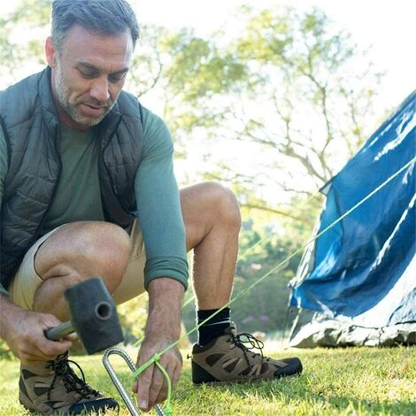 FLYME Piquets De Sol, D'agrafes De Jardin Piquets D'armature Crochets En U En Acier Galvanisé Ancrage Au Sol Robuste Pour Le Camping Clôture De Trampoline 6 FLYME Piquets De Sol, D'agrafes De Jardin Piquets D'armature Crochets En U En Acier Galvanisé Ancrage Au Sol Robuste Pour Le Camping Clôture De Trampoline – Image 4