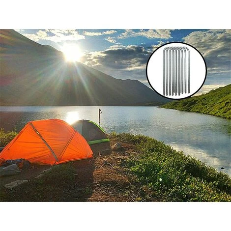 FLYME Piquets De Sol, D'agrafes De Jardin Piquets D'armature Crochets En U En Acier Galvanisé Ancrage Au Sol Robuste Pour Le Camping Clôture De Trampoline 7 FLYME Piquets De Sol, D'agrafes De Jardin Piquets D'armature Crochets En U En Acier Galvanisé Ancrage Au Sol Robuste Pour Le Camping Clôture De Trampoline – Image 5