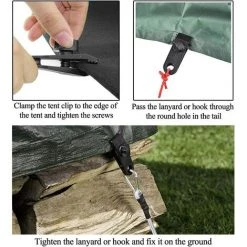 FLYME Clip De Bâche 12 Pièces Clips De Tente En Plastique En Nylon Clips De Tente De Bouche De Crocodile Set Polyvalent Coupe-vent Boucle Fixe Clip Accessoires De Tente -Pergola Soldes 67637632 3