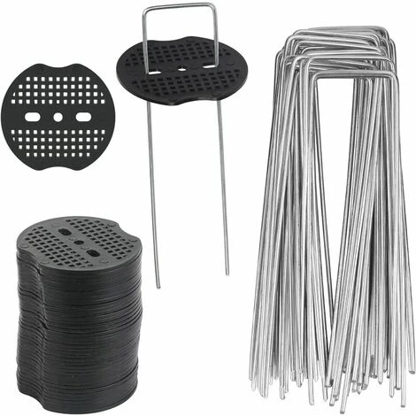QERSTA 40 Pcs Piquets De Jardin, Sardine Bache Avec 40 Rondelles, Piquets De Fixation Pour Bàche Toile Paillage, Tissu De Mauvaises Herbes, Feuilles De Sol Tente 15*4cm 3 QERSTA 40 Pcs Piquets De Jardin, Sardine Bache Avec 40 Rondelles, Piquets De Fixation Pour Bàche Toile Paillage, Tissu De Mauvaises Herbes, Feuilles De Sol Tente 15*4cm