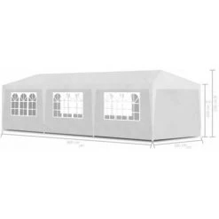 MAISONCHIC Tente De Réception Tonnelle De Jardin Barnum - 3 X 9 M Blanc -Pergola Soldes 67652453 5
