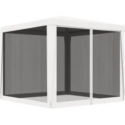 MAISONCHIC Tente De Réception 4 Parois Latérales Barnum / Tonnelle De Jardin / En Maille 2,5x2,5 M Blanc