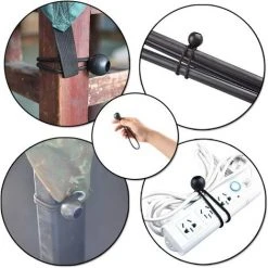 TANABATA 20 Pcs Pinces Linoléum Réutilisables Tarp Clips PoignéE Verrouillage Robuste Pour Camping, L'agriculture, Jardin, Housses Bateau, Auvents, Bannières—Noir, 10 Pinces De Tente+10 Cordes Attachées -Pergola Soldes 67668606 3