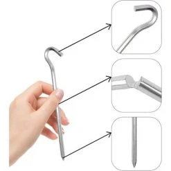 ENLENK 16 Pièces Piquets De Tente Piquets De Sol Crochets Pour Tente Camping Jardinage Piquets De Tente En Acier Galvanisé Argent -Pergola Soldes 67678436 4