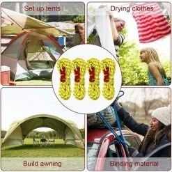 ENLENK 4 Pièces Cordes Pour Tente Réfléchissante, Corde De Tente Réfléchissante, Avec Réglage, Il Est Très Approprié Pour Le Camping En Plein Air, La Randonnée, L'Auvent, La Tente, Etc -Pergola Soldes 67683085 3