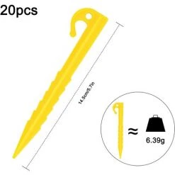 ENLENK Lot De 20 Piquets De Tente En Plastique, Piquets De Tente En Plastique De 14,5 Cm, Piquets De Tente De Camping Robustes, Crochets De Piquets De Fixation Au Sol, Piquets De Tente à Vis Pour Tente, Camping, Auvent, Jardins 8 ENLENK Lot De 20 Piquets De Tente En Plastique, Piquets De Tente En Plastique De 14,5 Cm, Piquets De Tente De Camping Robustes, Crochets De Piquets De Fixation Au Sol, Piquets De Tente à Vis Pour Tente, Camping, Auvent, Jardins -Pergola Soldes 67684580 2