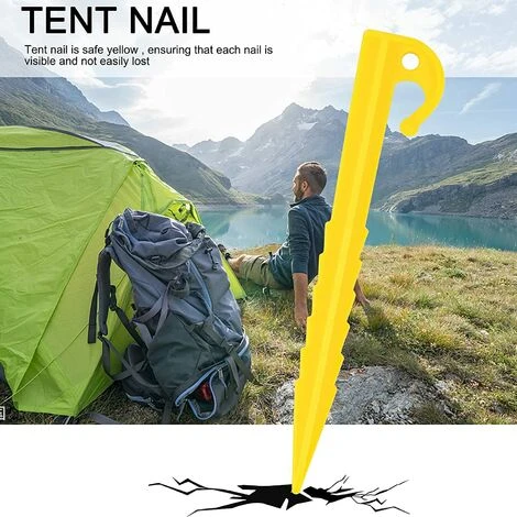 ENLENK Lot De 20 Piquets De Tente En Plastique, Piquets De Tente En Plastique De 14,5 Cm, Piquets De Tente De Camping Robustes, Crochets De Piquets De Fixation Au Sol, Piquets De Tente à Vis Pour Tente, Camping, Auvent, Jardins 6 ENLENK Lot De 20 Piquets De Tente En Plastique, Piquets De Tente En Plastique De 14,5 Cm, Piquets De Tente De Camping Robustes, Crochets De Piquets De Fixation Au Sol, Piquets De Tente à Vis Pour Tente, Camping, Auvent, Jardins – Image 4