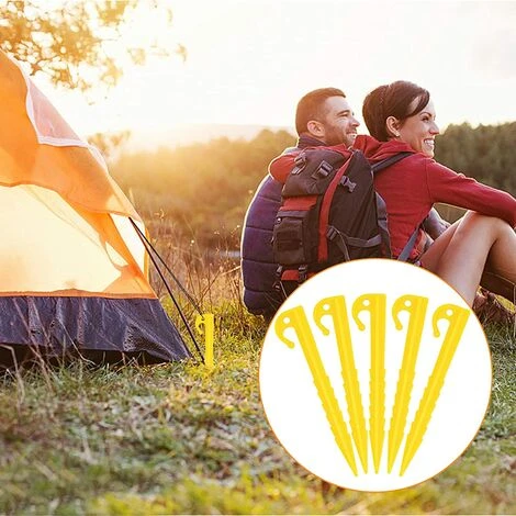 ENLENK Lot De 20 Piquets De Tente En Plastique, Piquets De Tente En Plastique De 14,5 Cm, Piquets De Tente De Camping Robustes, Crochets De Piquets De Fixation Au Sol, Piquets De Tente à Vis Pour Tente, Camping, Auvent, Jardins 7 ENLENK Lot De 20 Piquets De Tente En Plastique, Piquets De Tente En Plastique De 14,5 Cm, Piquets De Tente De Camping Robustes, Crochets De Piquets De Fixation Au Sol, Piquets De Tente à Vis Pour Tente, Camping, Auvent, Jardins – Image 5