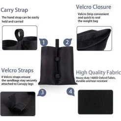 ENLENK Jeu De 4 Poids De Sable Gazebo ,pour Tonnelle De Jardin, Parasol, Pergola, Tente Pliante Poids Pied Parasol- Noir -Pergola Soldes 67685257 3