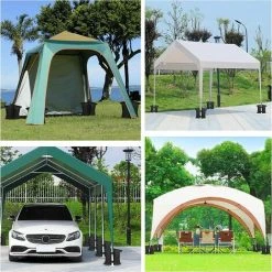ENLENK Jeu De 4 Poids De Sable Gazebo ,pour Tonnelle De Jardin, Parasol, Pergola, Tente Pliante Poids Pied Parasol- Noir -Pergola Soldes 67685257 4