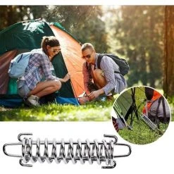 FLYME Lot De 4 Attaches En Alliage Pour Tente De Camping - Avec Boucle à Ressort - Pour Tente Et Treillis Métallique 10 FLYME Lot De 4 Attaches En Alliage Pour Tente De Camping - Avec Boucle à Ressort - Pour Tente Et Treillis Métallique -Pergola Soldes 67806993 4