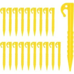 FLYME 20 Pièces Piquets De Tente En Plastique, 14.5cm Clous Tente Plastique, Sardine Tente Camping Résistant, Piquets De Fixation Sol Crochet, Piquets De Tente Spirale Pour Tentes Camping Auvent Jardin