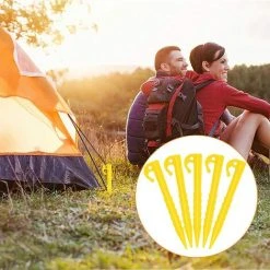FLYME Lot De 20 Piquets De Tente En Plastique, Piquets De Tente En Plastique De 14,5 Cm, Piquets De Tente De Camping Robustes, Crochets De Piquets De Fixation Au Sol, Piquets De Tente à Vis Pour Tente, Camping, Auvent, Jardins -Pergola Soldes 67809593 5
