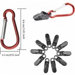 ECHOO Pince Bâche Clip Tente 12 Pièces  Alliage Coupe Vent Clip Bâche Réutilisable, Réutilisable Clip -Pergola Soldes 67862725 4
