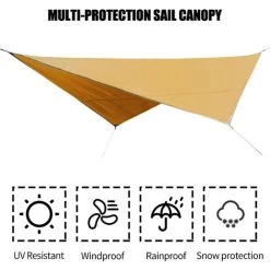 SUPERSELLER Jardin Piscine Tente Anti-mouches Bâche Voile Auvent étanche Pluie Mouche Pare-soleil Résistant Aux UV Abri De Camping Avec Piquets Sac De Rangement En Corde Pour Terrasse Extérieure Jardin Activités De Jardin 10,5 X 8,2 FT - Orange -Pergola Soldes 67873380 3