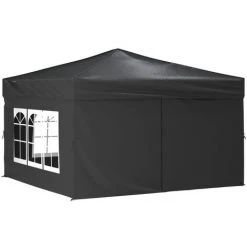 Tente De Réception Pliable Avec Parois Anthracite 3x3 M VidaXL - Anthracite
