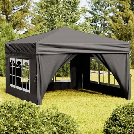 Tente De Réception Pliable Avec Parois Anthracite 3x3 M VidaXL - Anthracite 4 Tente De Réception Pliable Avec Parois Anthracite 3x3 M VidaXL - Anthracite – Image 2