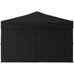 Tente De Réception Pliable Avec Parois Noir 3x3 M VidaXL - Noir -Pergola Soldes 67893691 4