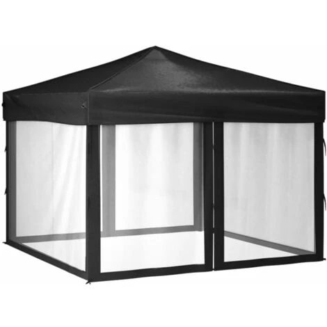 Tente De Réception Pliable Avec Parois Noir 3x3 M VidaXL - Noir 3 Tente De Réception Pliable Avec Parois Noir 3x3 M VidaXL - Noir