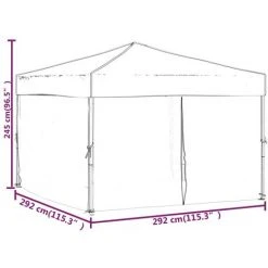 Tente De Réception Pliable Avec Parois Noir 3x3 M VidaXL - Noir 9 Tente De Réception Pliable Avec Parois Noir 3x3 M VidaXL - Noir -Pergola Soldes 67893698 3