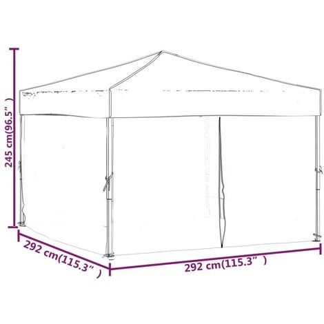 Tente De Réception Pliable Avec Parois Noir 3x3 M VidaXL - Noir 5 Tente De Réception Pliable Avec Parois Noir 3x3 M VidaXL - Noir – Image 3