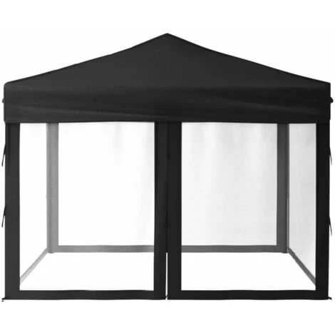 Tente De Réception Pliable Avec Parois Noir 3x3 M VidaXL - Noir 6 Tente De Réception Pliable Avec Parois Noir 3x3 M VidaXL - Noir – Image 4