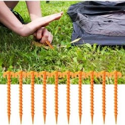 LTS FAFA Ongles Au Sol Piquets De Tente En Plastique PP De Qualité, Corde Piquet Clou Pour La Tente D'Exterieur Equipement Accessoire De TentePour Plage, Plage, Jungle, Boue.Jaune(20cm×4.5cm, ⌀10) -Pergola Soldes 67894251 5