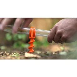 YIENJAOY AGILITY 4 Pcs Piquets De Tente En Plastique Orange Sardine Tente Tent Peg Avec 4 Pcs Tuyau En Plastique Piquet Toile De Tente Longueur 29cm Anti-Corrosion Pour Pelouse Auvents Plage Bâches Camping -Pergola Soldes 67903455 3