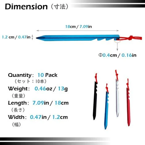 YIENJAOY AGILITY Piquets De Tente 10 Pièces Sardines Camping Piquets De Fixation Léger Avec Sac De Rangement Pour Randonnée Voyage En Plein Air Activités Extérieur Y Design - 18cm - Argent 4 YIENJAOY AGILITY Piquets De Tente 10 Pièces Sardines Camping Piquets De Fixation Léger Avec Sac De Rangement Pour Randonnée Voyage En Plein Air Activités Extérieur Y Design - 18cm - Argent – Image 2