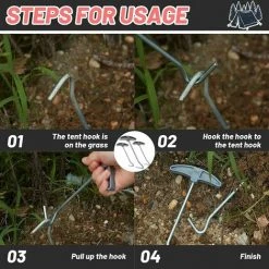 ENLENK Crochet De Sol Pour Piquet De Tente Piquets De Tente D'Extracteur D'Extracteur De Cheville Avec Crochet Extracteur Extracteur Accessoires De Tente Avec Poignée En Plastique  3 Pièces -Pergola Soldes 67907712 3