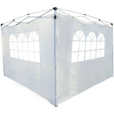 Outsunny Parois Latérales De Rechange Barnum Tonnelle 3 X 3 Ou 3 X 6 M 2 Pièces 2 Grandes Fenêtres Blanc - Blanc 3 Outsunny Parois Latérales De Rechange Barnum Tonnelle 3 X 3 Ou 3 X 6 M 2 Pièces 2 Grandes Fenêtres Blanc - Blanc