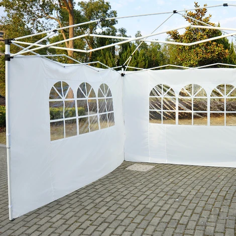 Outsunny Parois Latérales De Rechange Barnum Tonnelle 3 X 3 Ou 3 X 6 M 2 Pièces 2 Grandes Fenêtres Blanc - Blanc 5 Outsunny Parois Latérales De Rechange Barnum Tonnelle 3 X 3 Ou 3 X 6 M 2 Pièces 2 Grandes Fenêtres Blanc - Blanc – Image 3