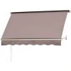 Outsunny Store Banne Manuel Inclinaison Réglable Aluminium Polyester Imperméabilisé 70L X 180l Cm Taupe Clair -Pergola Soldes 6812080 1