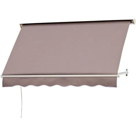 Outsunny Store Banne Manuel Inclinaison Réglable Aluminium Polyester Imperméabilisé 70L X 180l Cm Taupe Clair 3 Outsunny Store Banne Manuel Inclinaison Réglable Aluminium Polyester Imperméabilisé 70L X 180l Cm Taupe Clair