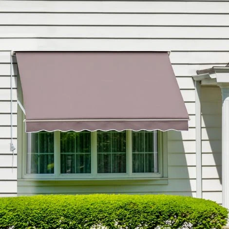 Outsunny Store Banne Manuel Inclinaison Réglable Aluminium Polyester Imperméabilisé 70L X 180l Cm Taupe Clair 4 Outsunny Store Banne Manuel Inclinaison Réglable Aluminium Polyester Imperméabilisé 70L X 180l Cm Taupe Clair – Image 2