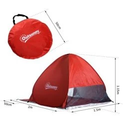 Outsunny Abri De Plage Tente De Plage Pliable Pop-up Automatique Instantané Protection UV Fenêtre Arrière Grand Tapis De Sol Rouge Brique - Rouge 9 Outsunny Abri De Plage Tente De Plage Pliable Pop-up Automatique Instantané Protection UV Fenêtre Arrière Grand Tapis De Sol Rouge Brique - Rouge -Pergola Soldes 6812235 3