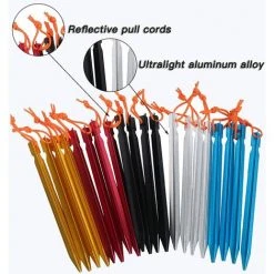 OYLDA Lot De 20 Piquets De Tente En Alliage D'aluminium Avec Cordon De Serrage Pour Camping En Plein Air (mélange De 5 Couleurs) 10 OYLDA Lot De 20 Piquets De Tente En Alliage D'aluminium Avec Cordon De Serrage Pour Camping En Plein Air (mélange De 5 Couleurs) -Pergola Soldes 68139469 4
