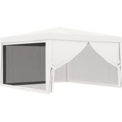LangRay Maison & Jardin Tente De Réception Avec 4 Parois Latérales En Maille 4x4m Blanc -Pergola Soldes 68149164 2