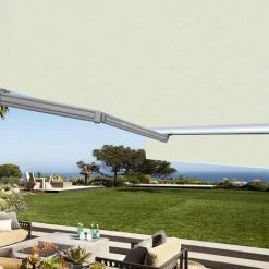 SUNNY INCH ® Store Banne Manuel Demi Coffre Pour Terrasse - Écru - Longueur 2.5 M Et Largeur 2 M - Écru -Pergola Soldes 7025059 2