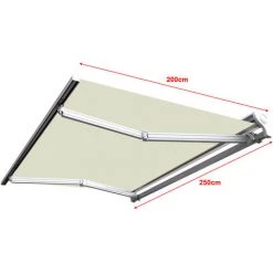 SUNNY INCH ® Store Banne Manuel Demi Coffre Pour Terrasse - Écru - Longueur 2.5 M Et Largeur 2 M - Écru -Pergola Soldes 7025059 3