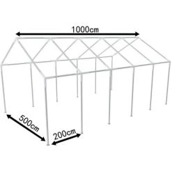 VidaXL Cadre En Acier Pour Tente De Fête 10x5 M - Argent -Pergola Soldes 734166 2