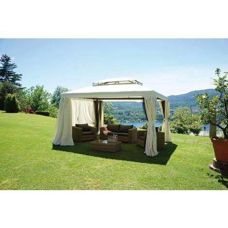 CAESAROO Tonnelle Rectangulaire 4x3 M En Alluminium Avec Cheminée Coupe-vent | Standard 3 CAESAROO Tonnelle Rectangulaire 4x3 M En Alluminium Avec Cheminée Coupe-vent | Standard